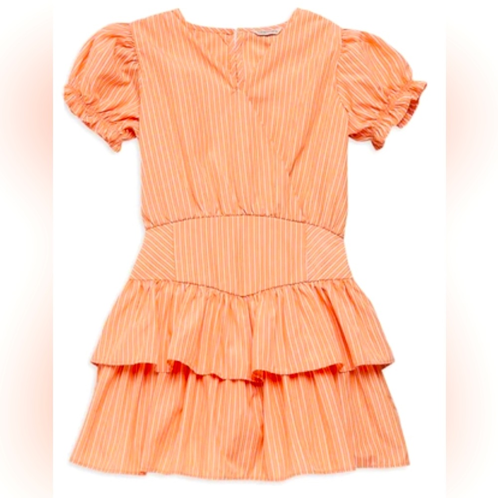 Habitual Orange and White Stripped Kids Romper! (Size 10)